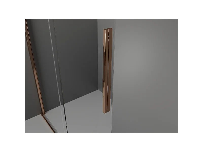 Mexen Velar paroi de douche coulissante Walk-in 120 x 200 cm, transparent 8 mm, or rose - 871-120-000-03-60