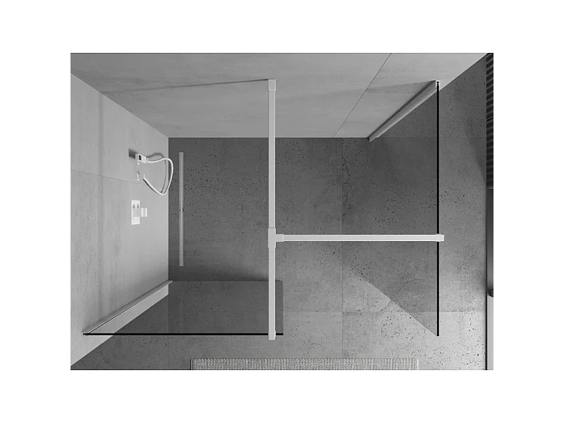 Mexen Kioto ścianka prysznicowa Walk-in 95 x 90 cm, transparent, biała - 800-095-202-20-00-090