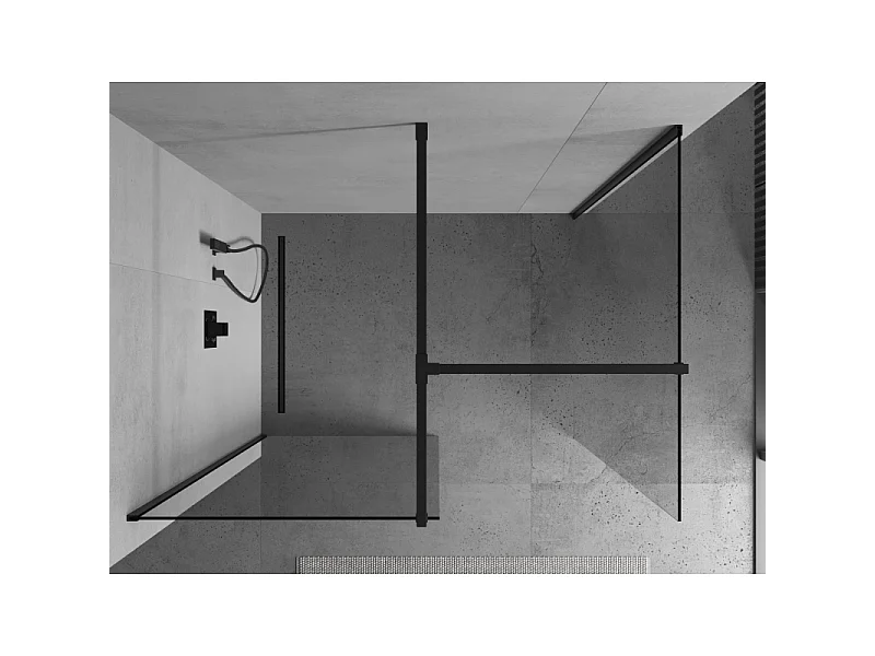 Mexen Kioto Duschwand Walk-in 120 x 95 cm, transparent, schwarz - 800-120-202-70-00-095