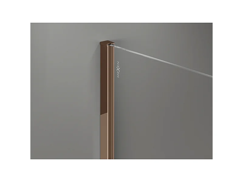 Mexen Kioto-X paroi de douche Walk-in 80 x 70 cm, transparent 10 mm, or rose - 800-080-202-60-00-070-X
