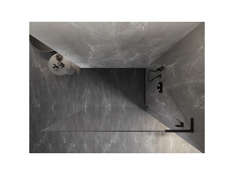 Mexen Lunar L paroi de douche Walk-in droite 80 x 200 cm, transparent 8 mm, noir - 830L-080-000-70-00-P