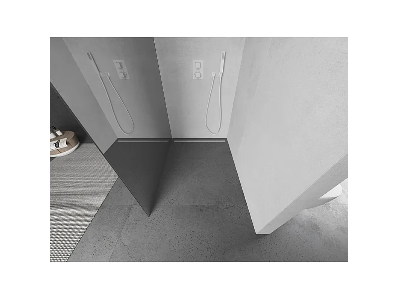 Mexen Kioto paroi de douche Walk-in 120 x 200 cm, miroir 8 mm, blanc - 800-120-101-20-50