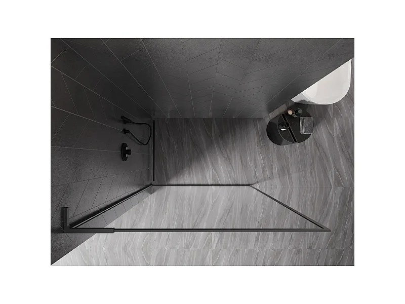 Mexen Kioto-F L painel de duche Walk-in com moldura 55 x 202 cm, transparente 8 mm, gun metal - 800-055-174-95-00