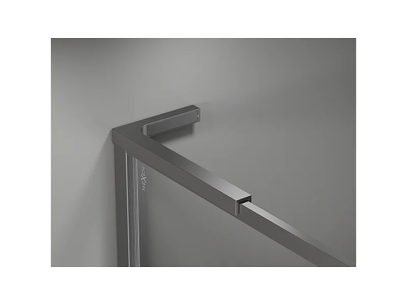 Mexen Kioto-F L painel de duche Walk-in com moldura 55 x 202 cm, transparente 8 mm, gun metal - 800-055-174-95-00