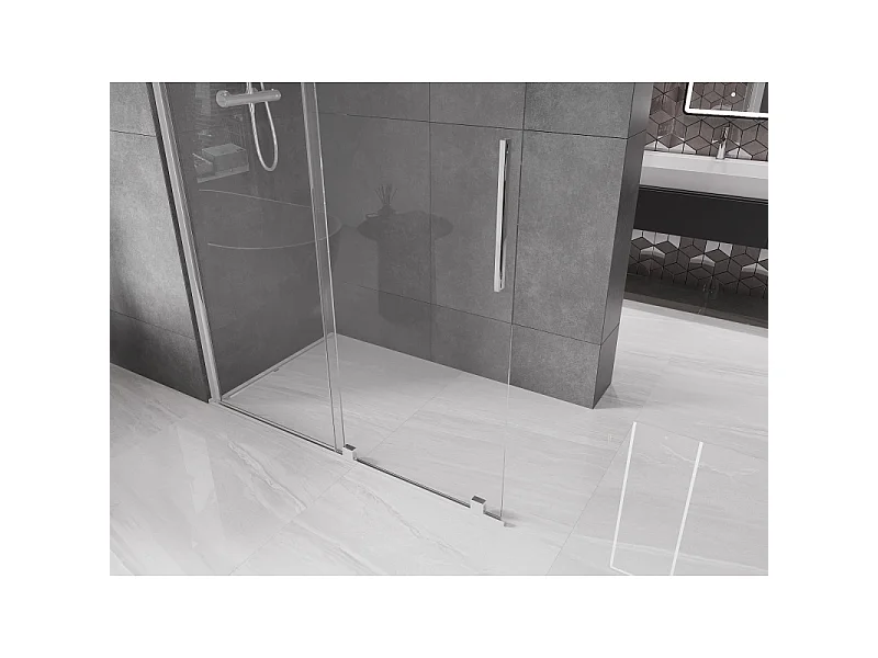Mexen Velar paroi de douche coulissante Walk-in 130 x 200 cm, transparent 8 mm, chrome - 871-130-000-03-01