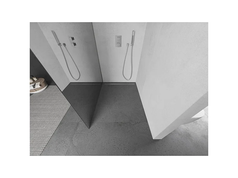 Mexen Kioto paroi de douche Walk-in 110 x 200 cm, miroir 8 mm, nickel brossé - 800-110-101-97-50