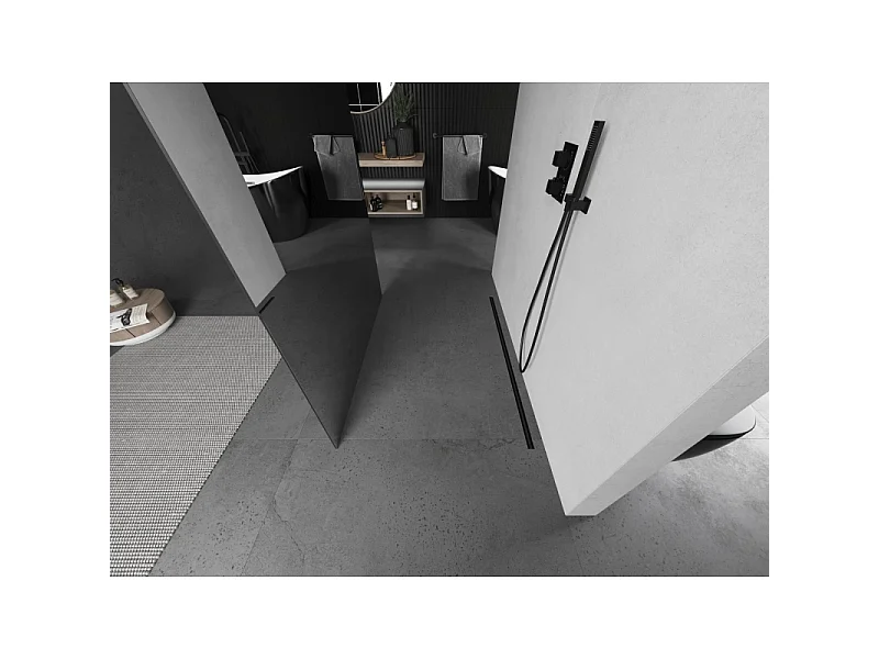 Mexen Kioto paroi de douche autoportante 120 x 200 cm, miroir 8 mm, gun gray brossé - 800-120-002-66-50