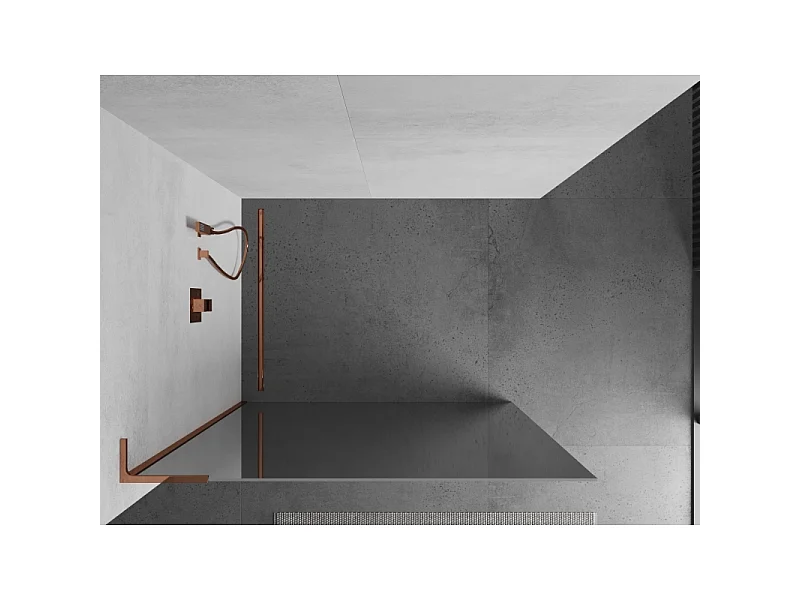 Mexen Kioto L paroi de douche Walk-in 110 x 200 cm, miroir, or rose - 800-110-103-60-50