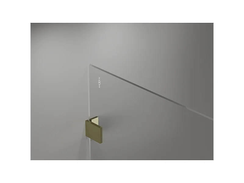 Mexen Lunar paroi de douche Walk-in droite 160 x 200 cm, transparent 8 mm, or - 830-160-000-50-00-P