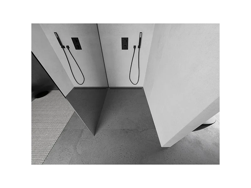 Mexen Kioto brusevæg Walk-in 100 x 200 cm, spejl 8 mm, gun metal - 800-100-101-95-50