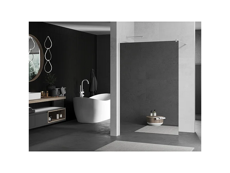 Mexen Kioto paroi de douche Walk-in 100 x 200 cm, miroir 8 mm, blanche - 800-10-101-20-50