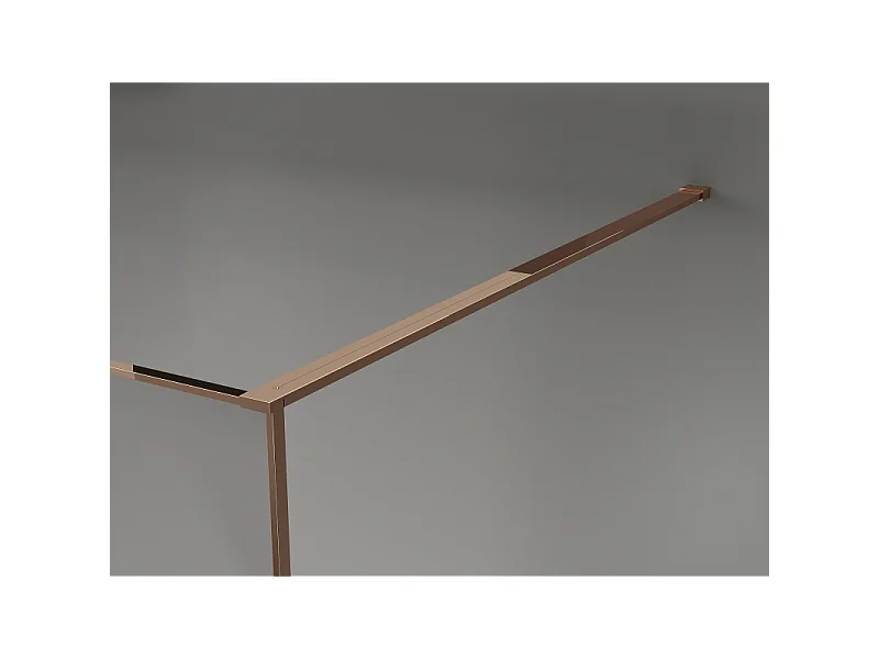 Mexen Kioto Duschwand Walk-in 120 x 200 cm, Crackle-Graphit 12 mm, Roségold - 800-120-101-60-44-X
