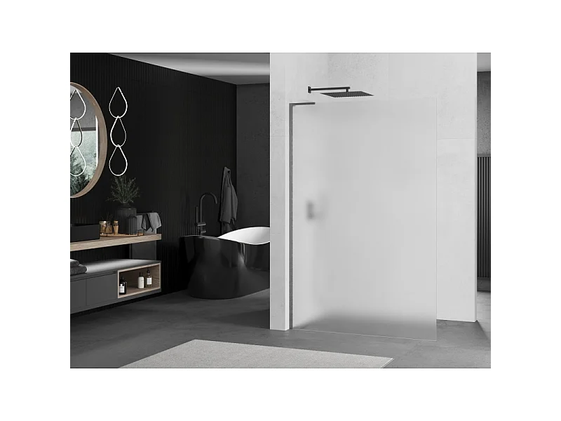 Mexen Kioto L paroi de douche Walk-in 120 x 200 cm, givre, gris canon brossé - 800-120-103-66-30