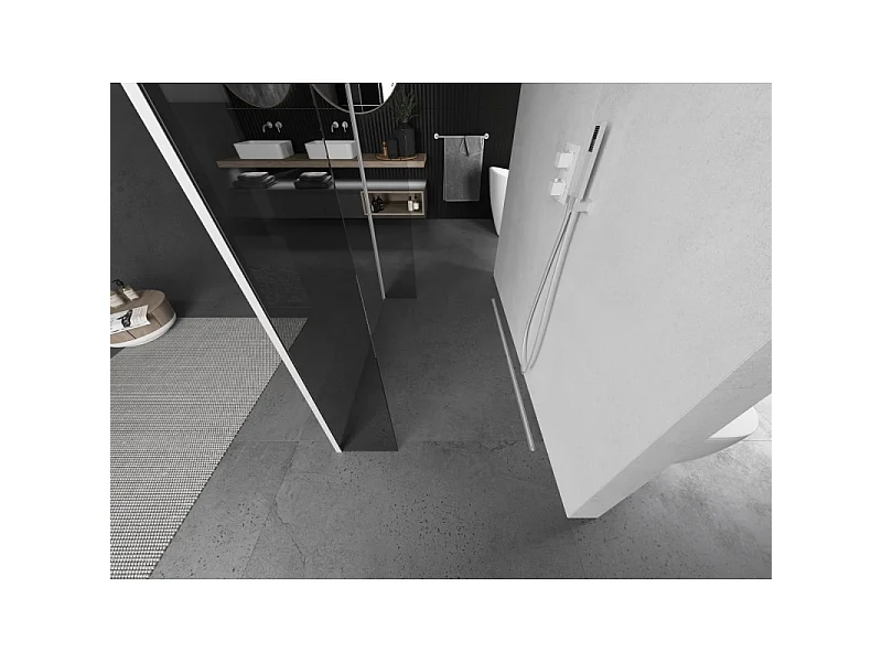 Mexen Kioto panel de ducha independiente 145 x 30 x 30 cm, transparente, blanco - 800-145-030-222-20-00-030