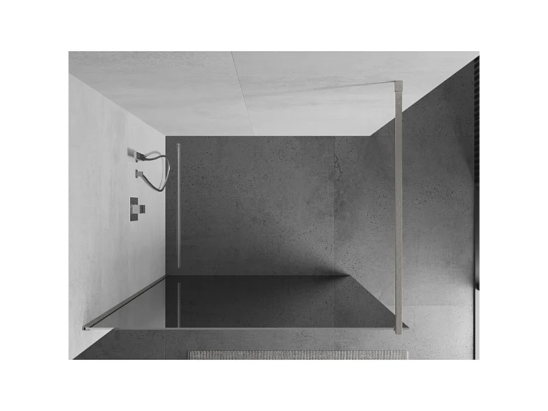 Mexen Kioto paroi de douche Walk-in 70 x 200 cm, miroir 8 mm, nickel brossé - 800-070-101-97-50