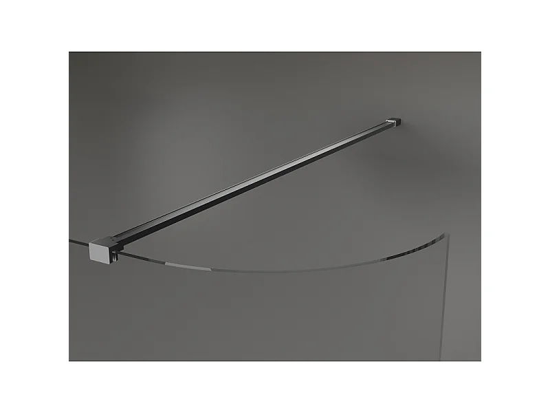 Mexen Kioto-R rund brusevæg Walk-in 140 x 200 cm, transparent 8 mm, kanon metal - 800-140-101-95-06