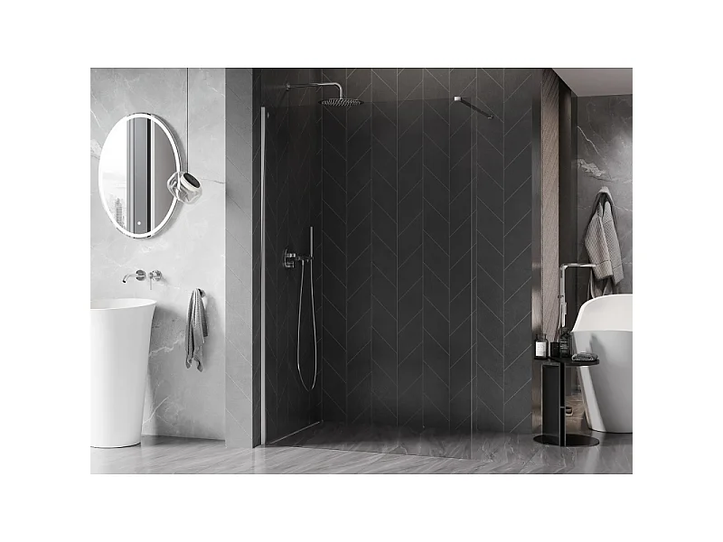 Mexen Kioto-X parete doccia Walk-in 50 x 200 cm, trasparente 10 mm, cromo - 800-050-101-01-00-X