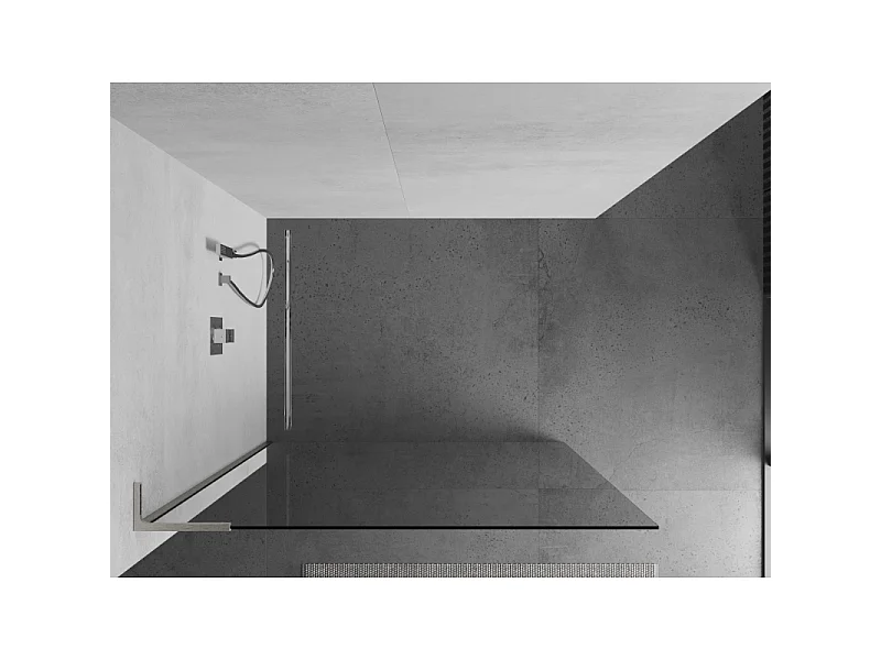 Mexen Kioto L paroi de douche Walk-in 115 x 200 cm, transparent, nickel brossé - 800-115-103-97-00