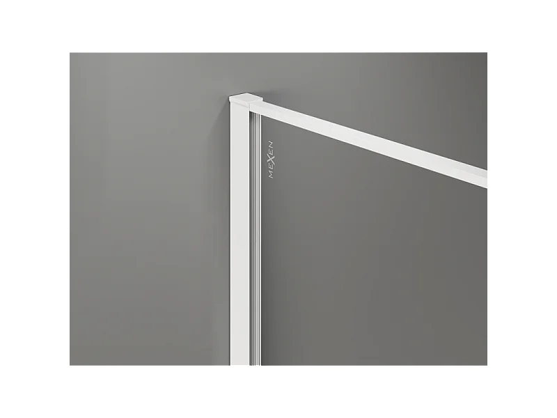 Mexen Kioto ścianka prysznicowa Walk-in 80 x 200 cm, crackle transparent 12 mm, biała - 800-080-101-20-04-X