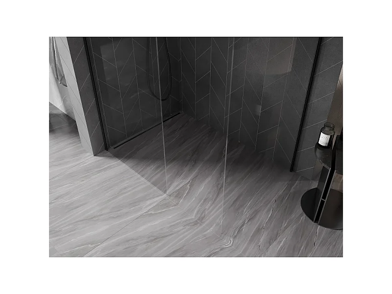 Mexen Kioto-X douchewand Walk-in 130 x 110 cm, transparant 10 mm, zwart - 800-130-202-70-00-110-X
