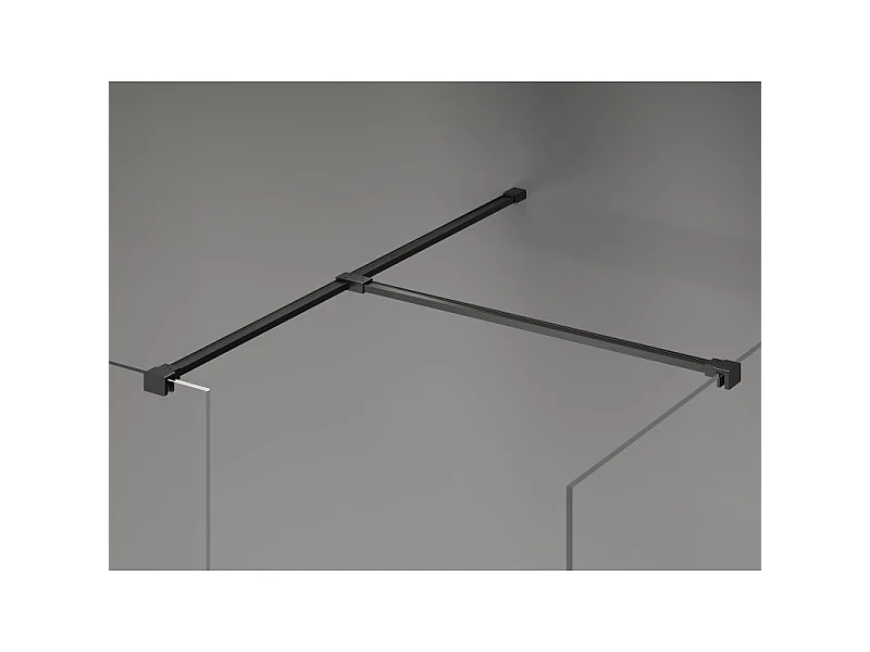 Mexen Kioto-X douchewand Walk-in 130 x 110 cm, transparant 10 mm, zwart - 800-130-202-70-00-110-X