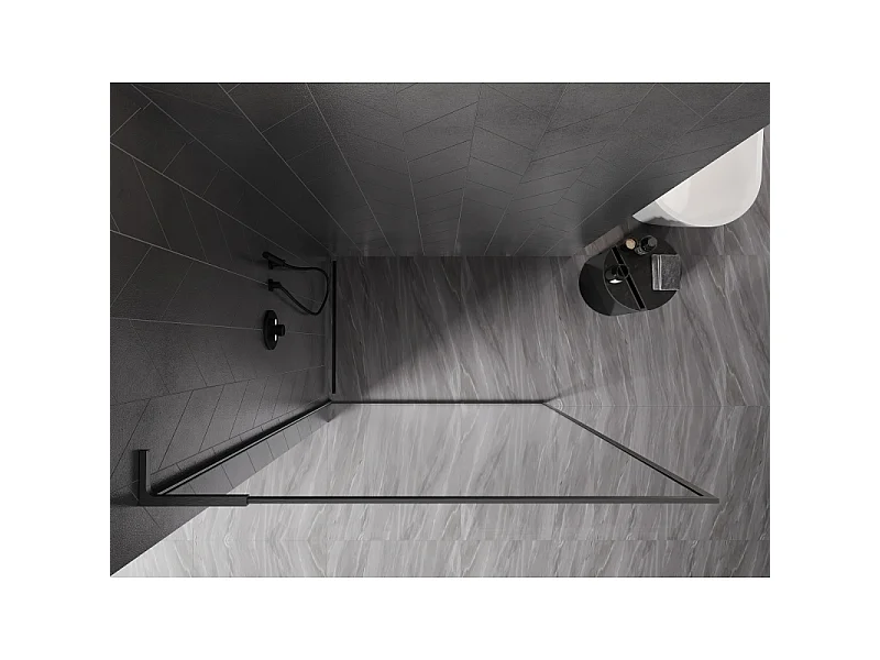 Mexen Kioto-XF L ścianka prysznicowa Walk-in z ramką 110x202 cm, transparent 10 mm, gun gray szczotkowany - 800-110-174-66-00-XF
