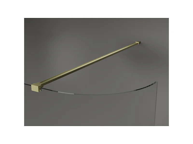 Mexen Kioto-R rund Walk-in brusevæg 140 x 200 cm, transparent 8 mm, børstet guld - 800-140-101-55-06