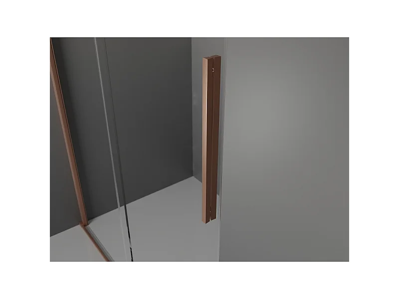 Mexen Velar Walk-in Shower Wall 110 x 200 cm, Transparent 8 mm, Brushed Copper - 871-110-000-03-65