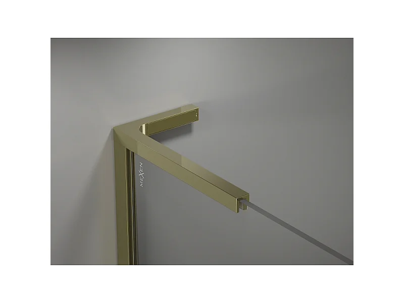 Mexen Kioto-X L Schermo doccia Walk-in 50 x 200 cm, trasparente 10 mm, oro - 800-050-107-50-00-X