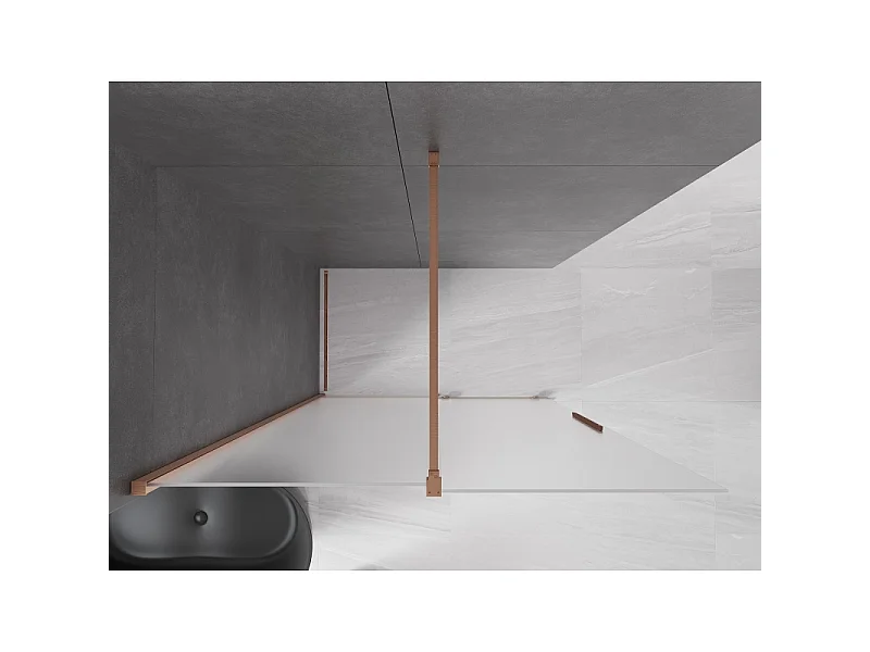 Mexen Velar Walk-in Shower Panel Sliding 140 x 200 cm, Frosted 8 mm, Brushed Bronze - 871-140-000-33-65