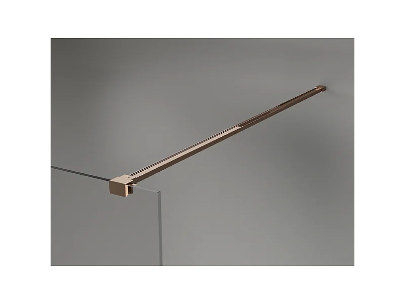 Mexen Kioto-X paroi de douche Walk-in 140 x 200 cm, transparent 10 mm, or rose - 800-140-101-60-00-X