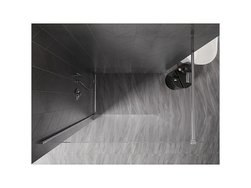 Mexen Kioto-X paroi de douche Walk-in 100 x 200 cm, transparent 10 mm, chrome - 800-100-101-01-00-X