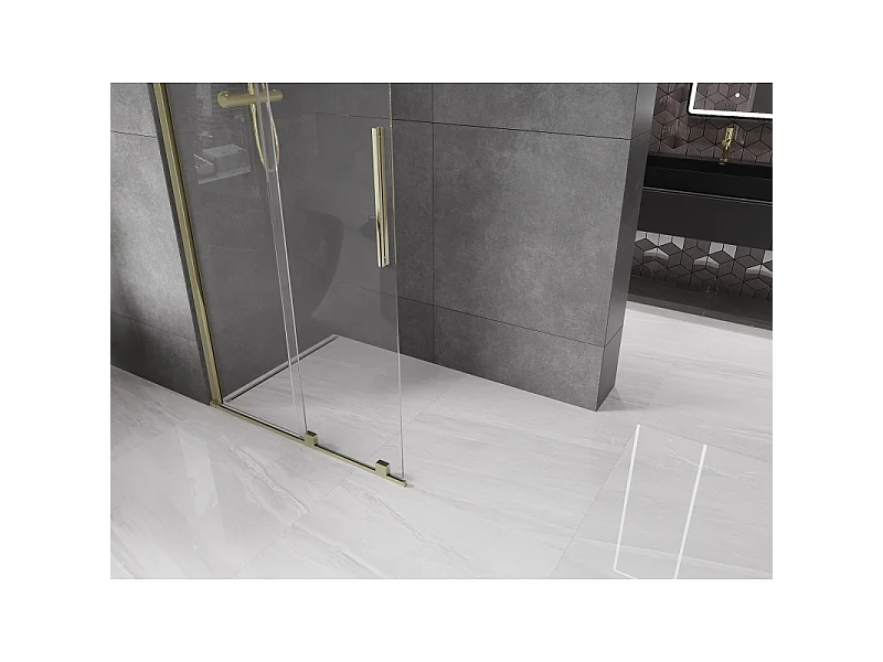 Mexen Velar paroi de douche coulissante Walk-in 120 x 200 cm, transparent 8 mm, or - 871-120-000-03-50