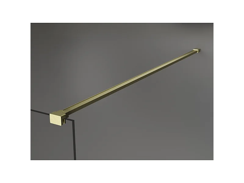 Mexen Kioto vrijstaande douchewand 110 x 200 cm, grafiet 8 mm, goud geborsteld - 800-110-002-55-40