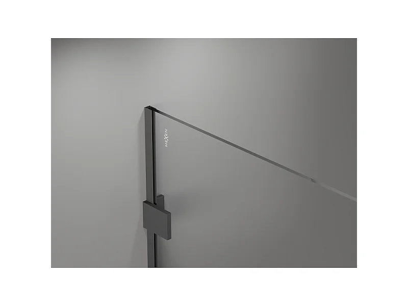 Mexen Lunar Duschwand Walk-in rechts 140 x 200 cm, transparent 8 mm, Gun Metal - 830-140-000-95-00-P