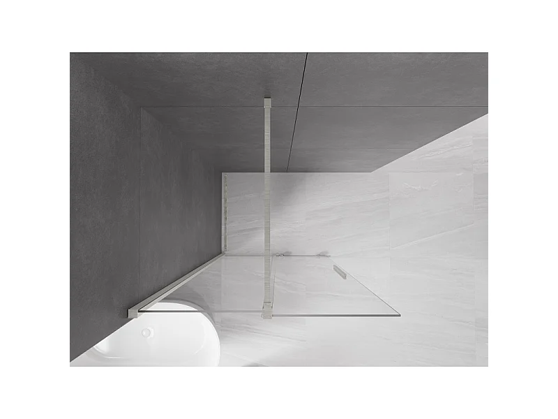 Mexen Velar sliding shower screen Walk-in 110 x 200 cm, transparent 8 mm, brushed nickel - 871-110-000-03-97
