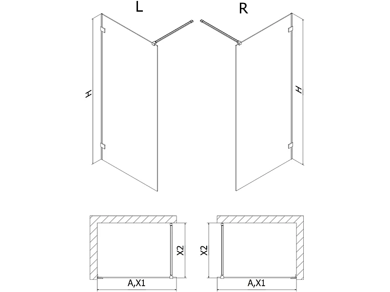 Mexen Lunar ścianka prysznicowa Walk-in lewa 60 x 200 cm, transparent 8 mm, chrom - 830-060-000-01-00-L