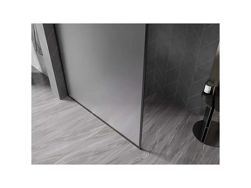 Mexen Kioto-XF painel de duche Walk-in com moldura 50 x 202 cm, fosco 10 mm, preto - 800-050-104-70-30-X