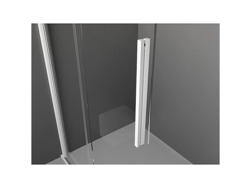 Mexen Velar L sliding shower wall Walk-in 120 x 200 cm, graphite 8 mm, white - 871-120-003-43-20