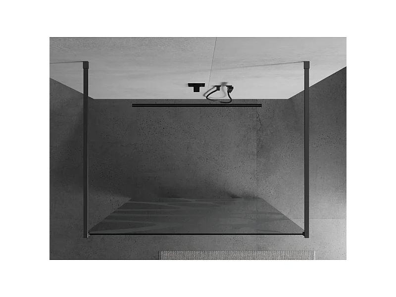 Mexen Kioto painel de duche independente 110 x 200 cm, onda branca 8 mm, metal fumado - 800-110-002-95-97