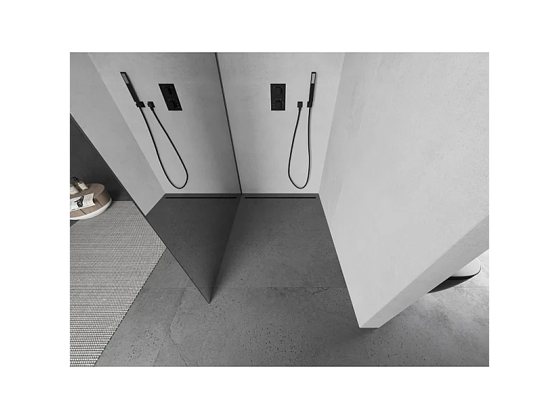 Mexen Kioto Duschwand Walk-in 130 x 200 cm, Spiegel 8 mm, gebürstet Gun Gray - 800-130-101-66-50