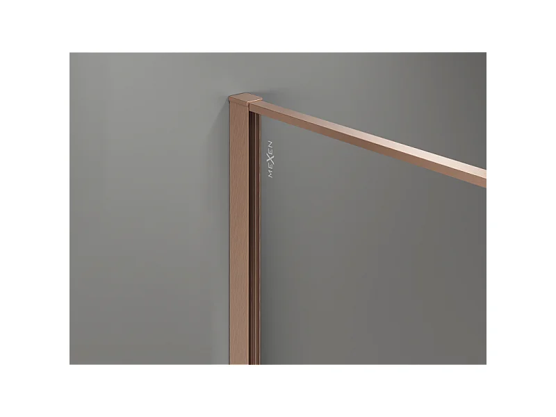 Mexen Kioto paroi de douche Walk-in 140 x 200 cm, crackle graphite 12 mm, cuivre brossé - 800-140-101-65-44-X
