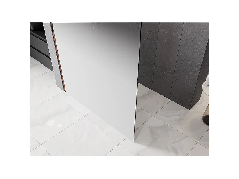 Mexen Kioto brusevæg Walk-in 100 x 200 cm, hvid ombre 8 mm, rosa guld - 800-100-101-60-86