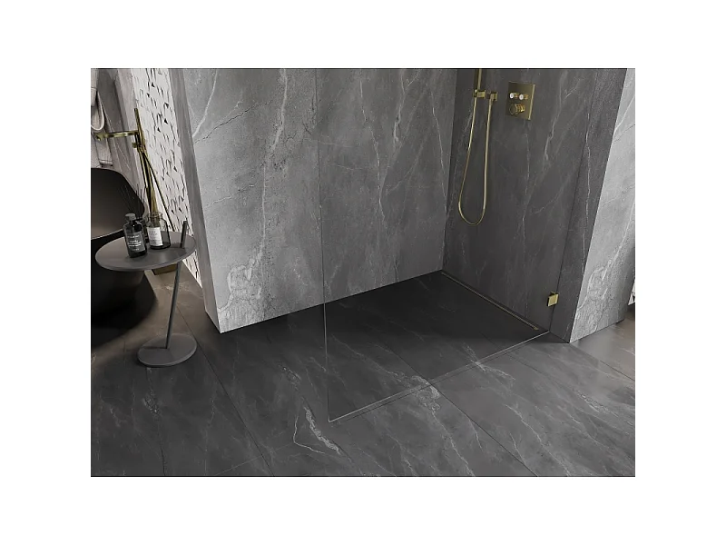 Mexen Lunar L paroi de douche Walk-in droite 50 x 200 cm, transparent 8 mm, dorée - 830L-050-000-50-00-P