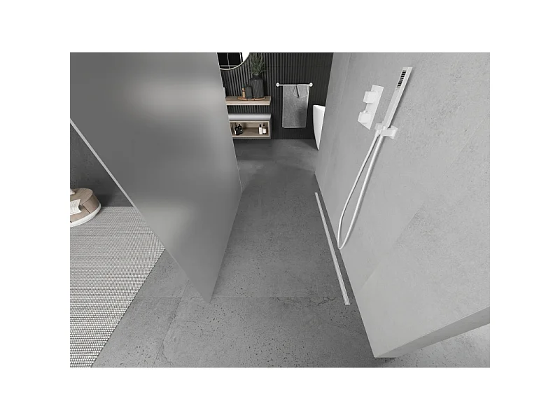 Mexen Kioto ścianka prysznicowa wolnostojąca 120 x 200 cm, szron 8 mm, biała - 800-120-002-20-30
