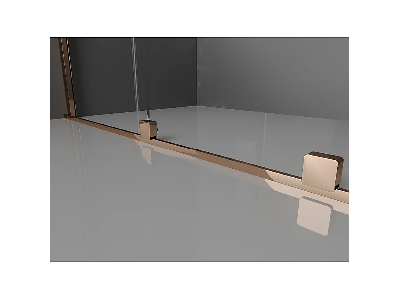 Mexen Velar L paroi de douche coulissante Walk-in 120 x 200 cm, givre 8 mm, or rose - 871-120-003-33-60