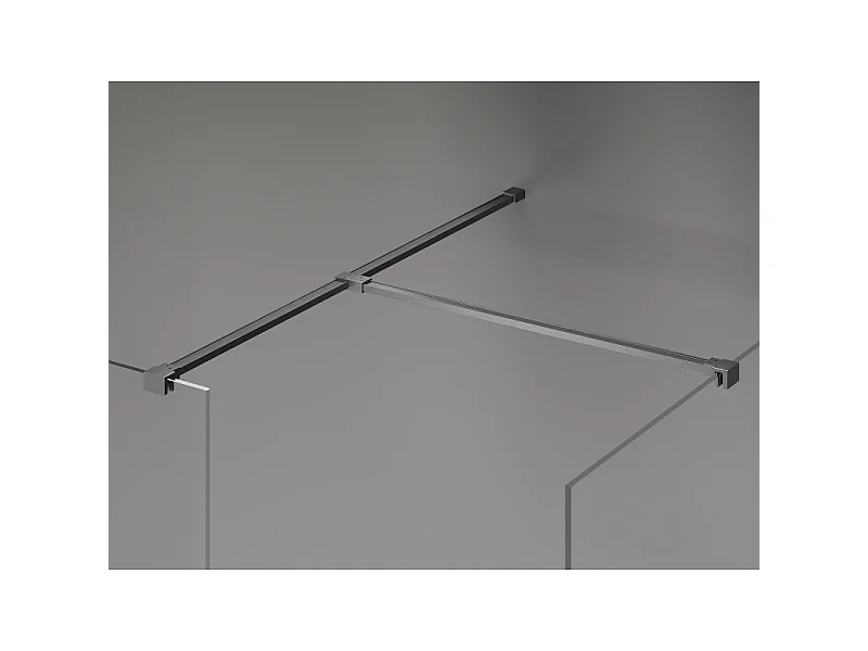 Mexen Kioto-X brusevæg Walk-in 110 x 100 cm, transparent 10 mm, gun grå børstet - 800-110-202-66-00-100-X