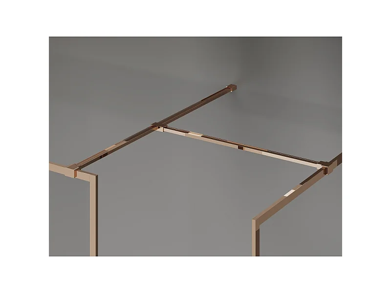 Mexen Kioto-F douchewand Walk-in met frame 135 x 90 cm, transparant 8 mm, roze goud - 800-135-202-04-60-090