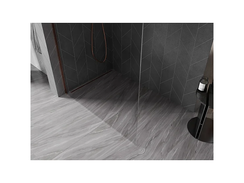 Mexen Kioto-X paroi de douche Walk-in 110 x 200 cm, transparent 10 mm, or rose - 800-110-101-60-00-X