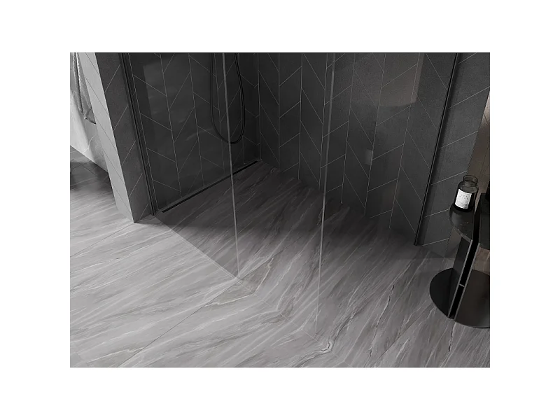 Mexen Kioto-X douchewand Walk-in 110 x 70 cm, transparant 10 mm, gun metal - 800-110-202-95-00-070-X